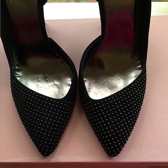 Miu Miu Black Suede Studded D'Orsay Pumps 💎🖤